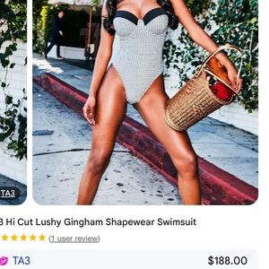 TA 3 Hi Cut Lushy Black and White Gingham Swimsuit